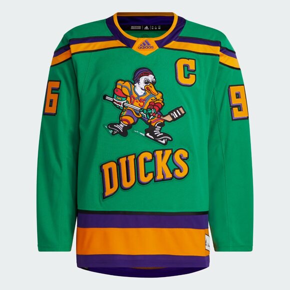 adidas X Disney Mighty Ducks Conway Authentic Jersey Mens Size 46 Green - Picture 1 of 3